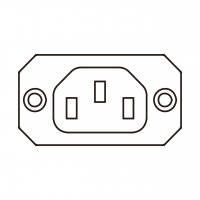 IEC 320 Sheet F 品字三孔家电用品AC母插座(Outlet) 附螺丝孔, 10A/15A