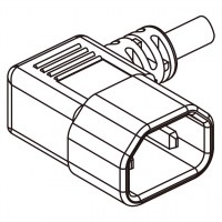 IEC 320 Sheet G AC电源线插头连接器 3 芯 弯式  10A 250V