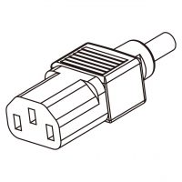 美规 (美标)IEC 320 C13 AC电源线连接器 3 芯直式 13A/15A, 125/250V