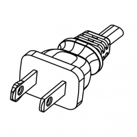 美规 (美标)2-Pin极性插头AC电源线-成型PVC线材1.8 米黑色线材切齐  (NISPT-2 18/2C/60C )