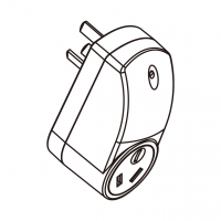 中国规智能蓝牙触控AC转接头, 3-Pin 插头转旋转式插座 10A 250V