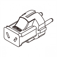 AC转接头, 欧规 (欧标)插头转澳洲连接器 3转2-Pin