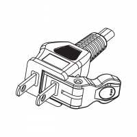 美规(美标)NEMA 1-15P 直式易力拔 AC插头2 P/ 2 芯 不接地, 15A 125V