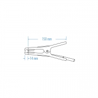 汽车专用充电夹, 12/24V , 500~200 安培, 150mm (Front 14mm)