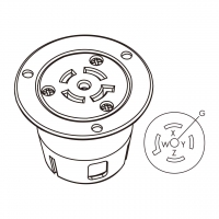 美规 (美标)防松脱 Flanged插座 NEMA L21-20R, 4 P 5芯接地 20A 3ØY 120V/208 V