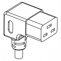 俄罗斯IEC 320 C19 AC电源线连接器 3 芯 弯式 16A 250V