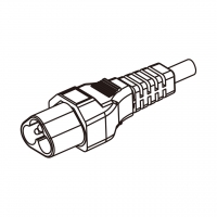 欧规 (欧标)3-Pin IEC 320 Sheet A 梅花公插头AC电源线-成型PVC线材1.8 米黑色线材剥外层绝缘 2 厘米/半剥内层绝缘1.3 厘米   (H03VV-F  3G 0.75mm² )