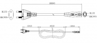 韩国2-Pin 插头转 IEC 320 C7 八字尾 AC电源线组- 成型PVC线材(Cord Set) 1.8 米黑色 ( H03VVH2-F 2X 0.75mm² )