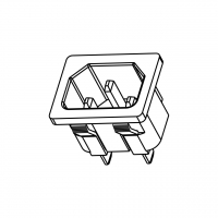 IEC 320 (C14) 品字型 家电用品AC 3-Pin公插座(Inlet) 10A 250V