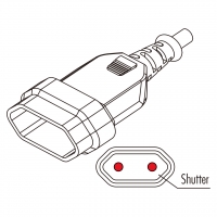 欧规 (欧标)AC电源线连接器2 芯 2.5A 250V