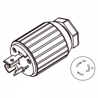 美规工业锁固插头 (NEMA L5-15P) 3芯直式, bladed grab 线型 . 2 P, 3芯接地,15A 125V