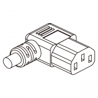 巴西IEC 320 C13 AC电源线连接器 3 芯 弯式 10A 250V