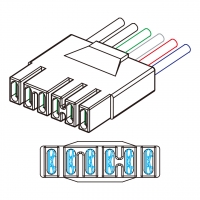 EM 系列连接器, 直头型式 6-Pin F 连接器, 线材 OD 呎吋: 12AWG