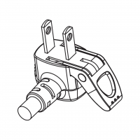 美规(美标)NEMA 1-15P 弯式 AC插头2 P/ 2 芯 不接地, 弯式 AC插头 15A 125V