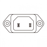 IEC 320 (C18) 家电用品AC 2-Pin公插座(Inlet) 10A 250V