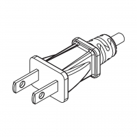 美规(美标)NEMA 1-15P 直式 AC插头2 P/ 2 芯 不接地, 15A 125V