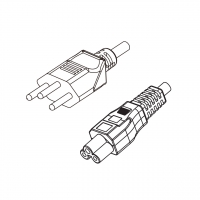 瑞士3-Pin插头to IEC 320 C5米老鼠 / 梅花尾 AC电源线组-PVC线材 (Cord Set) 1.8 米黑色 (H03VV-F 3G 0.75mm² )