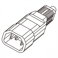 美规 (美标)IEC 320 Sheet E 插头AC电源线连接器 3 芯直式 10A 250V