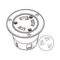 美规 (美标)防松脱 Flanged插座 NEMA L6-30R, 2 P 3芯接地 30A 250V