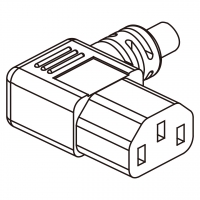 澳规IEC 320 C13 AC电源线连接器 3 芯 弯式10A 250V