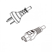 中国3-Pin 插头转 IEC 320 C5米老鼠 / 梅花尾 AC电源线组- 成型PVC线材(Cord Set) 0.5 米黑色 (60227 IEC 53 3*0.75mm² )