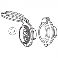 美规 (美标)船舶用防松脱插座NEMA L5-20P Contoured 电源插座, 防水盖, 20A 125V