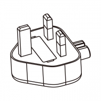 笔记本电脑专用AC转接头, 英规 (英标)转IEC 320 C7连接器, 3转2-Pin, 2.5A 250V