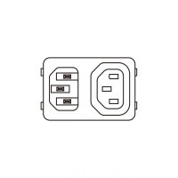 IEC 320 (C14) 品字型 AC 3-Pin公插座(Inlet)转 Sheet F 品字三孔母插座(Outlet) 10A 250V
