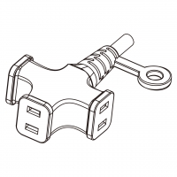 美规 (美标)(NEMA 1-15R) 三位带线排插 , 2 P, 2 芯  非接地 15A 125V