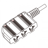 美规 (美标)扇形三位排插 3 芯(NEMA 5-15R/20R), 2 P, 3 芯  接地, 15A/20A 125V