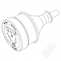 中国规 2+3 Pin AC电源线连接器3 芯 10A 250V