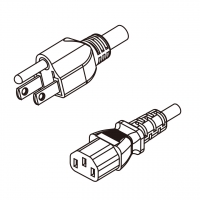 台湾3-Pin 插头转 IEC 320 C13品字尾 AC电源线组- 成型PVC线材(Cord Set) 0.8 米黑色 (VCTF 3X0.75mm² 圆线 )