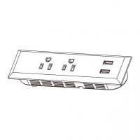 美规 (美标)NEMA 5-15R  2 位插座, 带 2 位USB插座输出 5V 1A