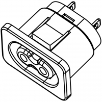 IEC 320 Sheet D 八字型家电用品AC母插座(Outlet)2.5A