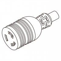 美规 (美标)AC电源线防松脱连接器 (L7-15R) 2 P 3 芯  接地,15A 277V