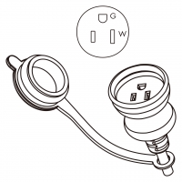 日本AC电源线连接器加盖3 芯10A-15A 125V