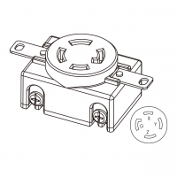 美规 (美标)防松脱 Single Flush插座 NEMA L15-30R, 3 P 4芯接地 30A 3Ø 250V