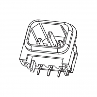 IEC 320 (C14) 品字型 家电用品AC 3-Pin公插座(Inlet) 10A 250V