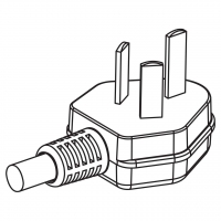 中国3-Pin AC弯式插头, 6A, 10A, 250V