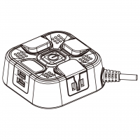 中规 (国标)排插/插线板/ 拖线板/接线板 2 脚 4 插位办公/家用,10A 250V