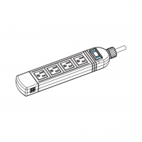 美规 (美标) OA排插/插线板/ 拖线板/接线板 NEMA 5-15R 3 脚 4 插位USB 充电 x 1, 15A 125V