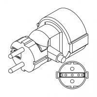欧洲2-Pin T 型AC插头/连接器10A/16A 250V