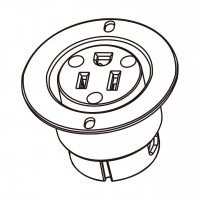 美规 (美标)NEMA 5-15R 插座, 2 P 3芯接地 15A 125V