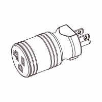 AC转接头, NEMA 5-15P转 NEMA 5-20R,Twist Locking, 2 P 3芯接地, 3转3-Pin, 15A/20A 125V