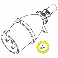 IEC 309 (2P+ E ) IP 44 防泼水 AC插头32A 110V, 30A (4H)