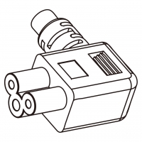 日本IEC 320 C5 AC电源线连接器 3 芯 弯式3-7A 125V