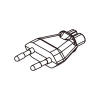 笔记本电脑专用AC转接头, 欧规 (欧标)转IEC 320 C7连接器, 2转2-Pin, 2.5A 250V