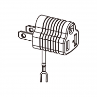 转接头,美规(美标)NEMA 1-15P 插头转 5-15R连接器,  组装式超声波, 地线加端子 2转 3-Pin  10A/125V (本产品无电压转换功能)