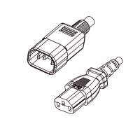 美规 (美标)3-Pin IEC 320 Sheet E 品字三脚插头转 C13品字尾 AC电源线组-PVC线材 (Cord Set) 1.8 米黑色 (SVT 18/3C/1C )