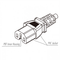 美规 (美标)IEC 320 C15 AC电源线连接器 3 芯直式7A/10A/13A/15A 125/250V